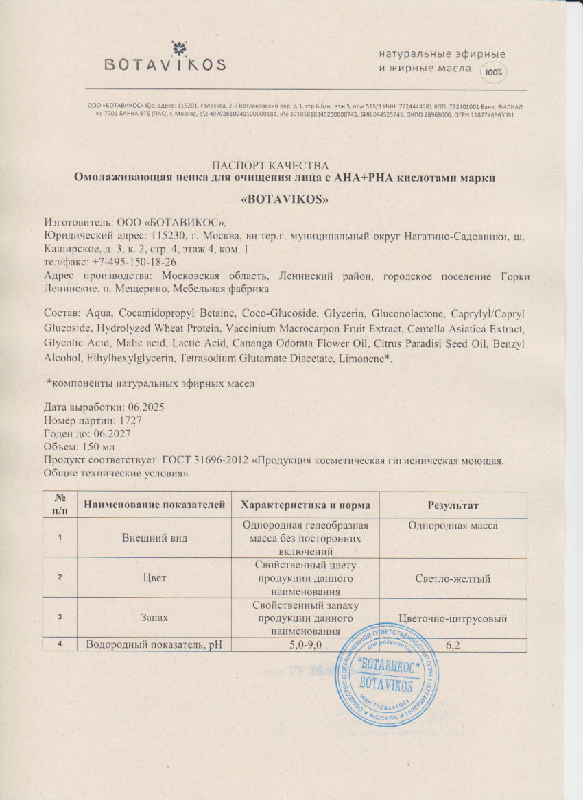 Паспорт №062025